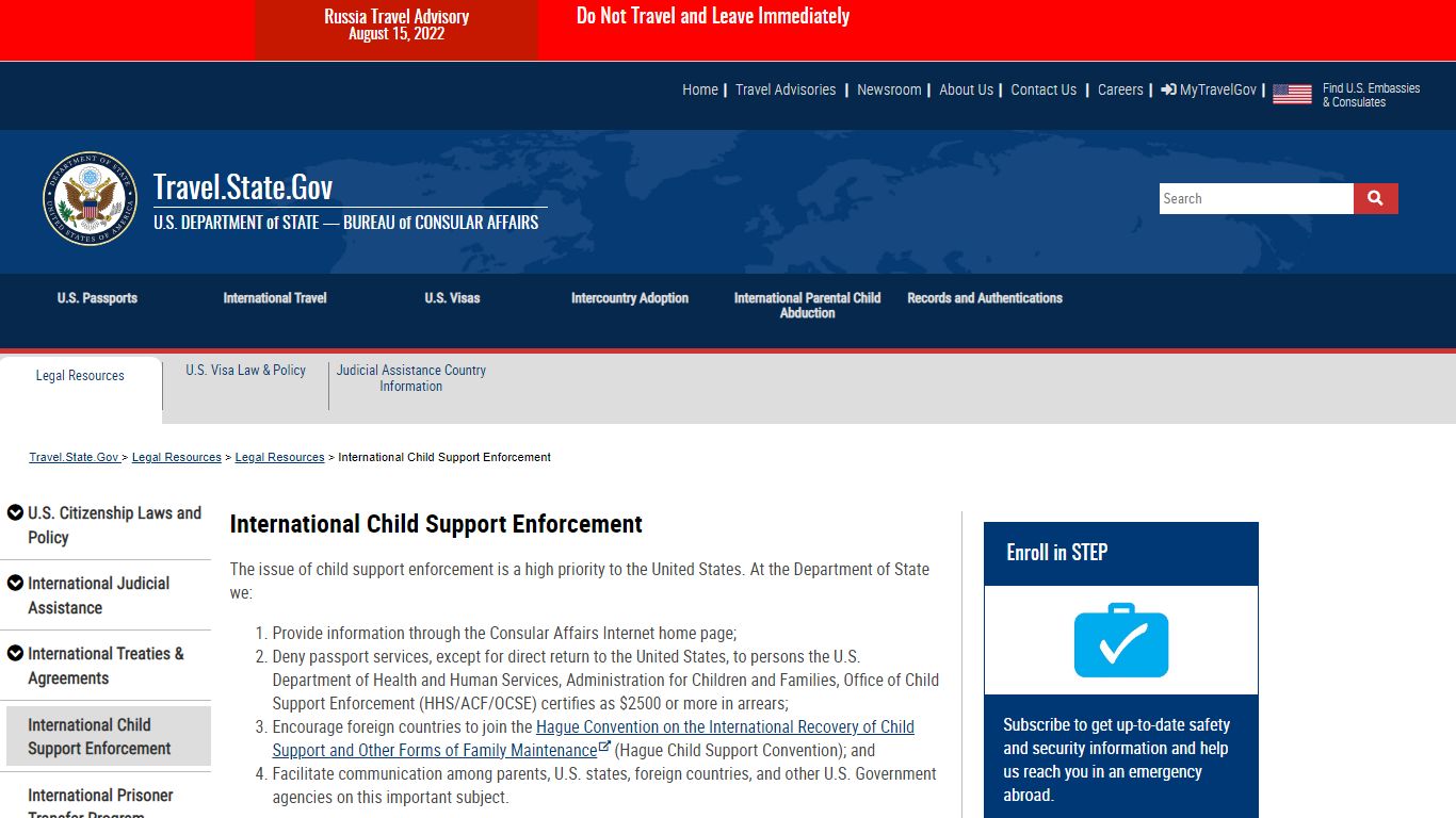 International Child Support Enforcement - United States Department of State